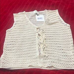 DISSH Cream Crochet Top